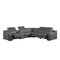 Homeroots Dark Gray Italian Leather Power Reclining L Shaped Six Piece Corner Sectional With Console 544982 - alternate 1