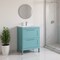 Homeroots 24" Blue Wood Freestanding Bathroom Vanity With White Sink And Two Drawers 627396 - alternate 4