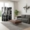Homeroots 72" Gray Canvas Folding Three Panel Screen Room Divider 274622 - alternate 3