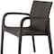 Homeroots Set of Four 24" Brown Faux Rattan Heavy Duty Plastic Outdoor Stacking Arm Chairs 565192 - alternate 4