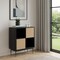 Homeroots Black Wood and Wicker Accent Cabinet 400726 - alternate 3
