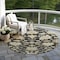 Homeroots 8' Black And Ivory Round Floral Washable Indoor Outdoor Area Rug 605189 - alternate 3