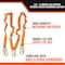 Malta Dynamics 4.5ft - 6ft DOUBLE LEG STRETCH INTERNAL SHOCK ABSORBING LANYARD WITH 3 STEEL SNAP HOOKS C5106 - alternate 3