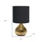 Homeroots 9" Gold Porcelain Round Table Lamp With Black Drum Shade 643297 - alternate 1
