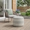 Homeroots 18in Gray Polyester Round Striped Indoor Outdoor Pouf Ottoman 517441 - alternate 2