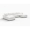 Homeroots 160" White Linen Blend Modular Sofa With Ottoman And Storage 714564 - alternate 4