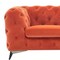 Homeroots 74in Orange And Silver Velvet Chesterfield Loveseat 489288 - alternate 3