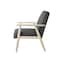 Homeroots 30" Charcoal And Off White Linen Arm Chair 533960 - alternate 5