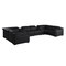 Homeroots Black Italian Leather Power Reclining U Shaped Eight Piece Corner Sectional With Console 632562 - alternate 1