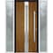 Vdomdoors Steel Door Deux 1744 Natural Oak 2 Sidelight Exterior White Windows Stainless Inserts Single Modern DEUX1744EXD-OAKW-W14+36+14 x H80-Left-hand Inswing - alternate 2