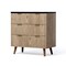 Homeroots 32in Black and Oak Solid Wood Console Accent Cabinet With Three Drawers 712212 - alternate 1