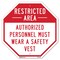 Signmission Restricted Area Authorized Personne, 6 Inch X 6 Inch, Plastic Sign OC-P-6-174 - alternate 1