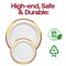 Smarty Had A Party White w/Burgundy and Gold Harmony Plastic Dinnerware Set (120 Dinner Plates+120 Salad Plates), 240PK 640BGVP-CASE - alternate 5