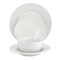 Elama Soyer 16 Piece Textured Design Double Bowl Porcelain Dinnerware Set in White ELM-SOYER16 - alternate 4
