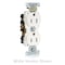 Leviton Duplex Receptacle Outlet, 15A, Gray, 125V CR015-GY - alternate 2