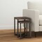 Homeroots Set of Two Brown Solid Wood and Metal Square Cross Legs Nested Tables, 2PK 393190 - alternate 5