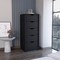 Homeroots 18" Black Five Drawer Standard Chest 544040 - alternate 6