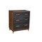 Homeroots 33" Brown and Black Solid Wood Three Drawer Chest 524118 - alternate 2