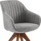 Homeroots 23" Gray Fabric And Natural Swivel Arm Chair 524856 - alternate 3