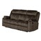 Homeroots 80" Dark Brown Fabric Reclining USB Sofa With Toss Pillow 559214 - alternate 2
