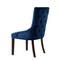 Homeroots Set of Two Tufted Navy Blue and Espresso Upholstered Velvet Dining Side Chairs 543528 - alternate 6