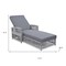 Homeroots 78" Gray Metal Outdoor Chaise Lounge with Gray Cushion 625686 - alternate 3