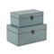 Homeroots Set of Two Blue Wood Box With Lid, 2PK 399678 - alternate 4