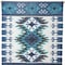 Homeroots 36" X 20" Blue Ivory And Teal Southwestern Cotton Hanging Tapestry 515650 - alternate 5