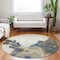 Homeroots 8' Beige And Brown Round Abstract Washable Indoor Outdoor Area Rug 609156 - alternate 5