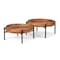 Homeroots Set of Two Brown Solid Wood Handmade Round Serving Trays With Stands 609086 - alternate 1