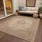 Homeroots 10' X 14' Ivory And Beige Medallion Washable Indoor Outdoor Area Rug 616471 - alternate 5