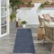Homeroots 8' Navy Blue And Ivory Geometric Indoor Outdoor Runner Rug 552706 - alternate 4