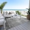 Homeroots 9' X 12' Gray And Silver Striped Washable Indoor Outdoor Area Rug 610893 - alternate 5