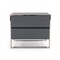 Homeroots Modern Gray and Stainless Steel Nightstand With Two Drawers 473035 - alternate 1