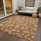 Homeroots 10' X 14' Copper Green And Gray Floral Washable Indoor Outdoor Area Rug 597847 - alternate 6