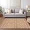 Homeroots 3' X 5' Copper And Beige Geometric Washable Indoor Outdoor Area Rug 596015 - alternate 5