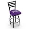 Holland Bar Stool Co 30" Blk Wrinkle TCU Swivel Bar Stool, Ladder Back L01430TexChr - alternate 1