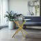 Fab Glass And Mirror 36in Flat Round Hydra Breakfast Table, Clear 1/2in Thick Glass Dining Table Round with Gold Finis DT-0136-GD - alternate 3