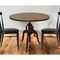 Homeroots Adjustable Height Brown And Black Solid Wood And Iron Pedestal Base Round Top Dining Table 517843 - alternate 3
