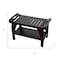 Homeroots 20" X 30" Dark Brown Solid Wood Rectangular Shower Bench With Shelf 383315 - alternate 3