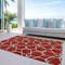 Homeroots 8' X 10' Red And Ivory Geometric Washable Indoor Outdoor Area Rug 613046 - alternate 3