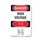 Signmission Safety Sign, OSHA Danger, 5" Height, High Voltage Bilingual, D-35-VK-1327 OS-DS-D-35-VK-1327 - alternate 1