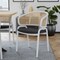Leisuremod Ervilla Dining Chair with White Powder Coated Steel Legs and Wicker Back, Black ECW-20BL - alternate 4