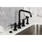 Kingston Brass Bridge Kitchen Faucet with Brass Sprayer, Matte Black KS8280DKLBS - alternate 4