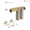 Sartodoors Modern Wood Interior Door with Hardware, Planum 0011 Concrete and Aluminum Strips, Single Panel Fra PLANUM0011ID-BTN-1884 - alternate 3
