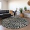 Homeroots 8' Black And Ivory Round Abstract Washable Indoor Outdoor Area Rug 598952 - alternate 6
