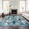 Homeroots 5' X 8' Teal Blue Aqua And Gray Geometric Washable Indoor Outdoor Area Rug 583053 - alternate 2