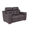 Homeroots 67in Brown Faux Leather Manual Reclining Loveseat 343909 - alternate 1