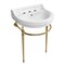 Whitehaus Collection 22 in Console Sink With Semi-Circular Bowl, Single Faucet Drilling, Brass Leg Supports and Overflow WHV022-L32-3H-B - alternate 3