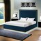 Homeroots Navy Blue Solid Wood King Upholstered Velvet Bed 544801 - alternate 6
